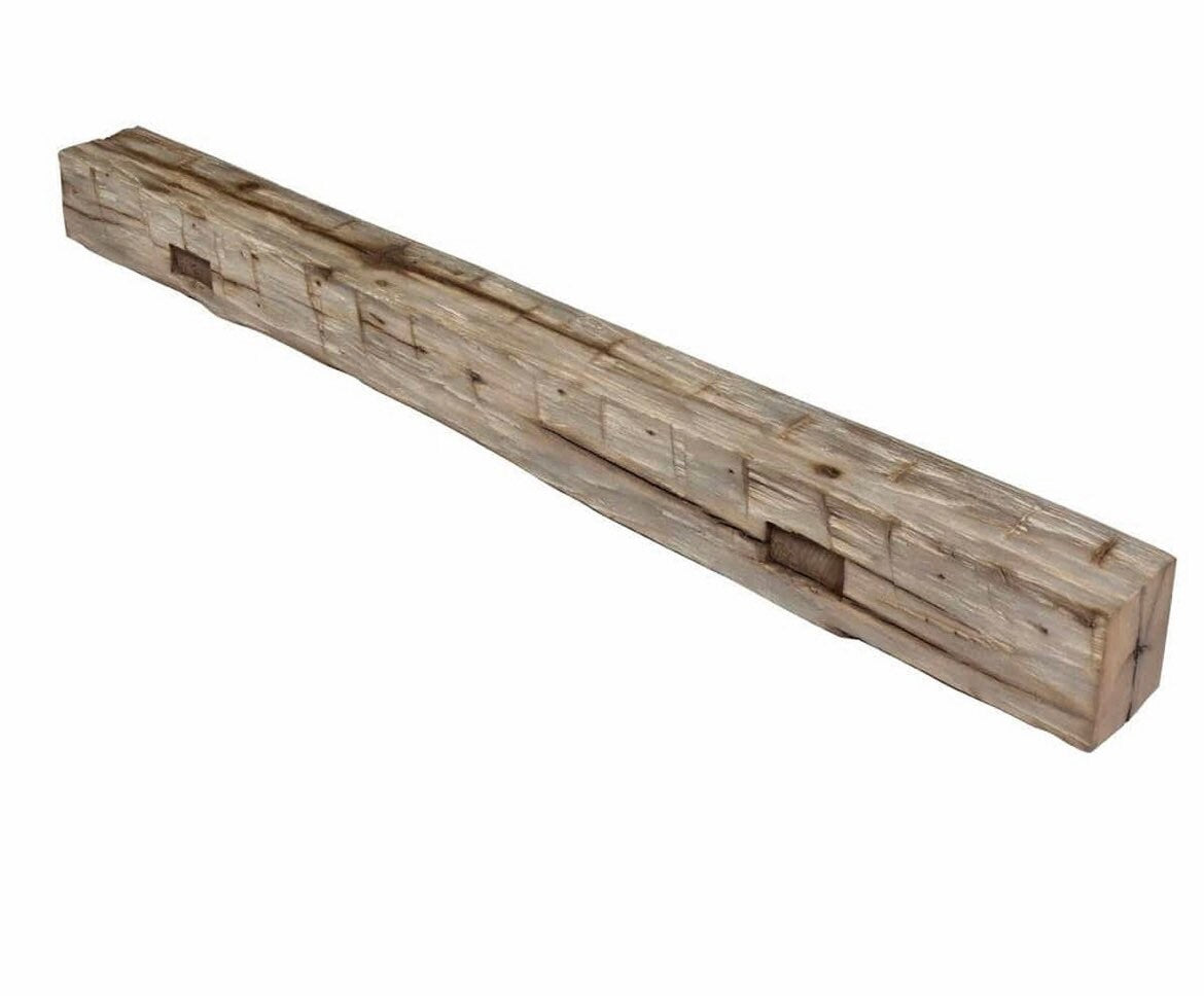 Authentic Barn Beam Wood Shelf | Reclaimed Architectural Salvage | Mounting brackets included