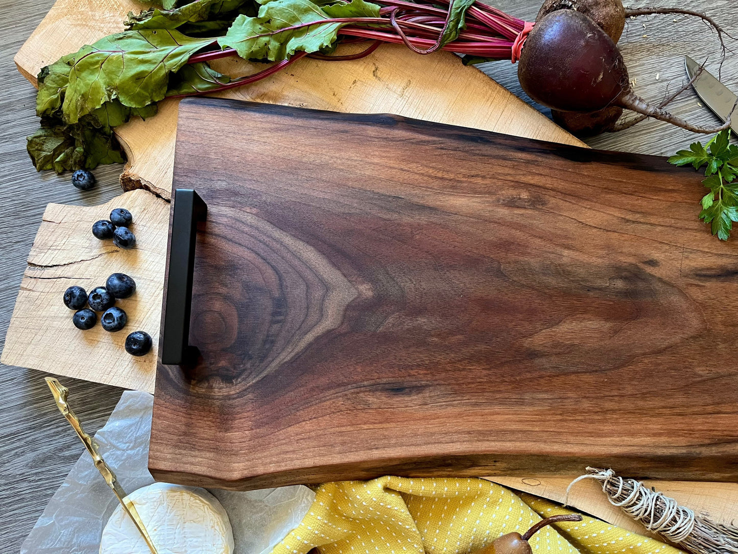 Custom Live Edge Walnut Charcuterie Board