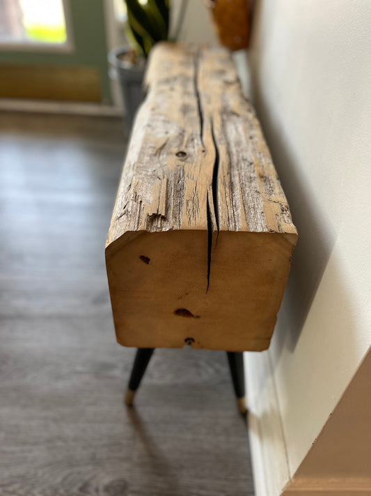 Barn Beam Bench with Mid Century legs