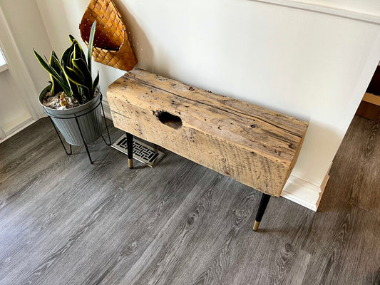 Barn Beam Bench with Mid Century legs