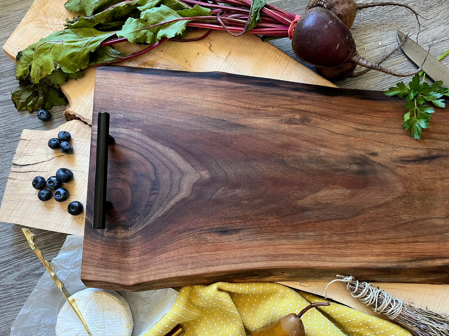 Custom Live Edge Walnut Charcuterie Board