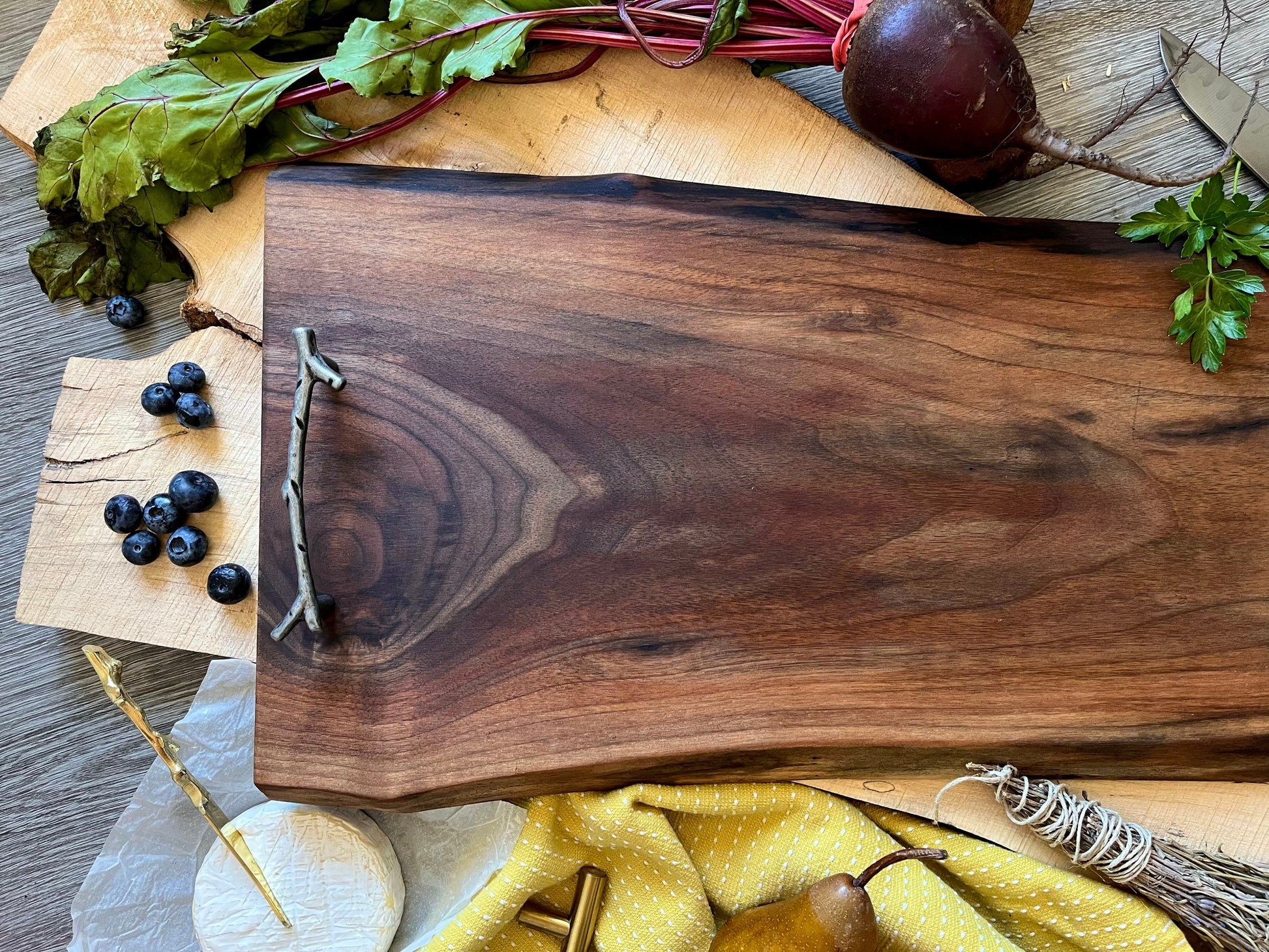 Custom Live Edge Walnut Charcuterie Board