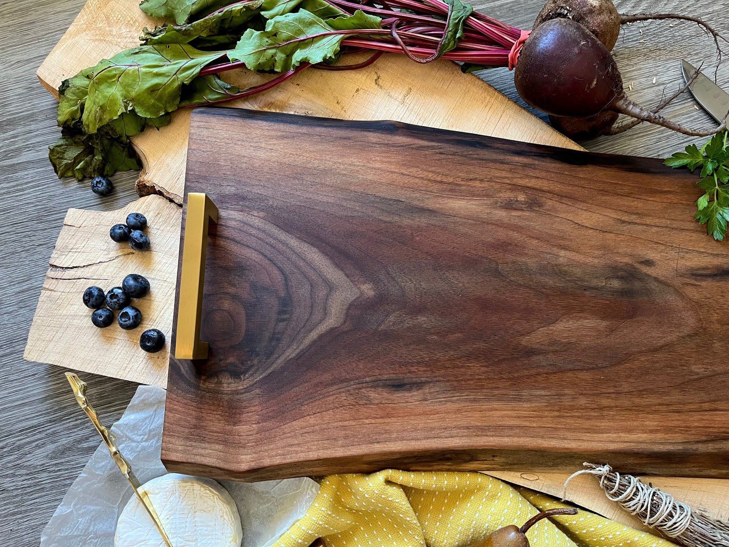 Custom Live Edge Walnut Charcuterie Board