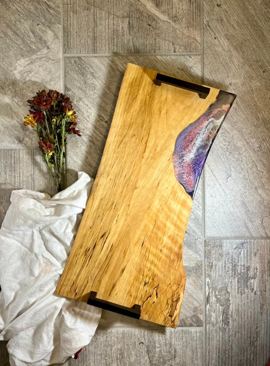 Maple Charcuterie board with Resin Accent