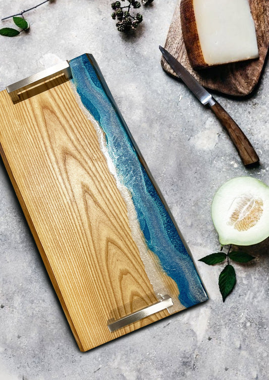 Beach Resin Live Edge Canadian Maple Charcuterie Board