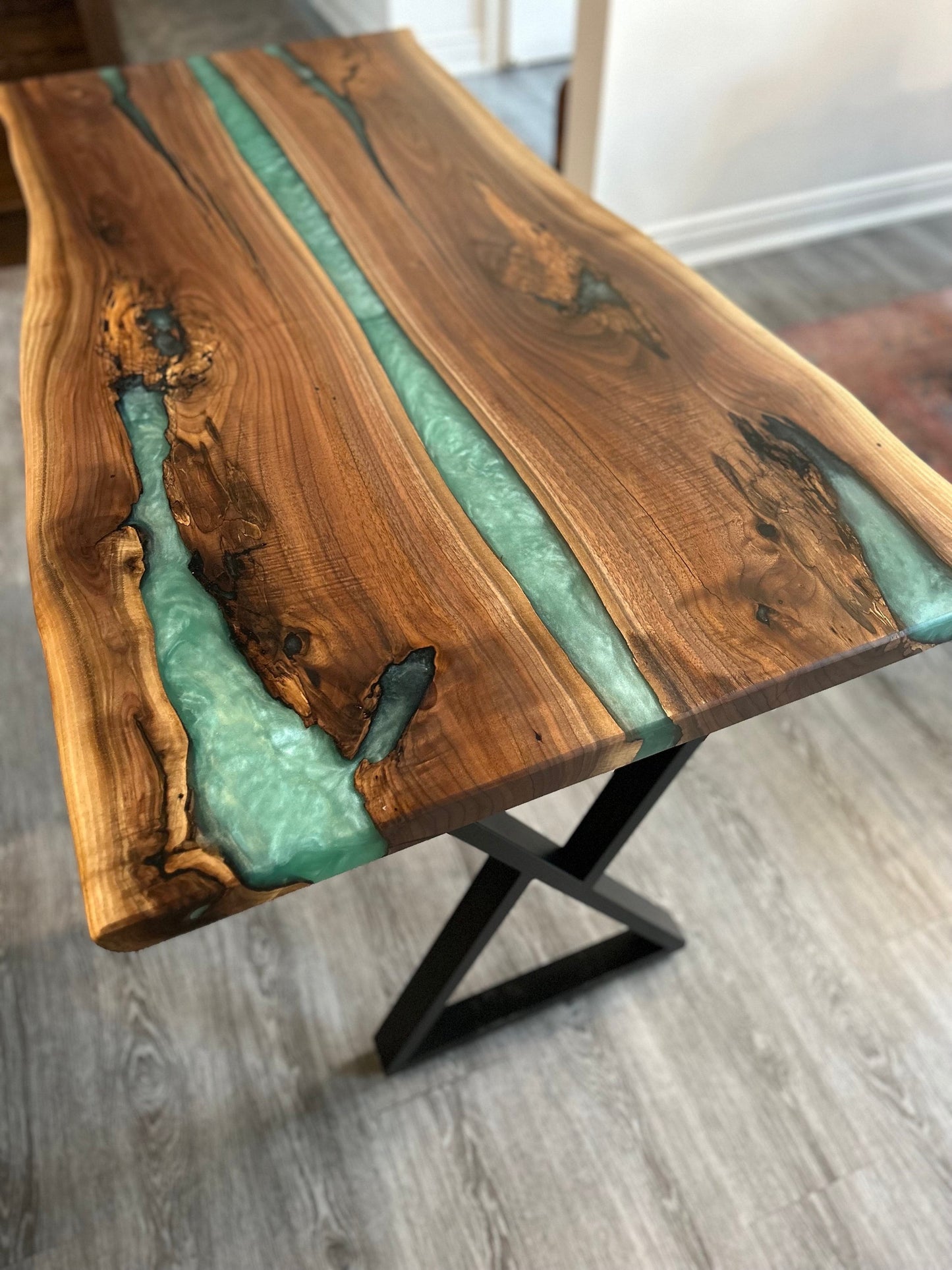 Custom Resin River Table