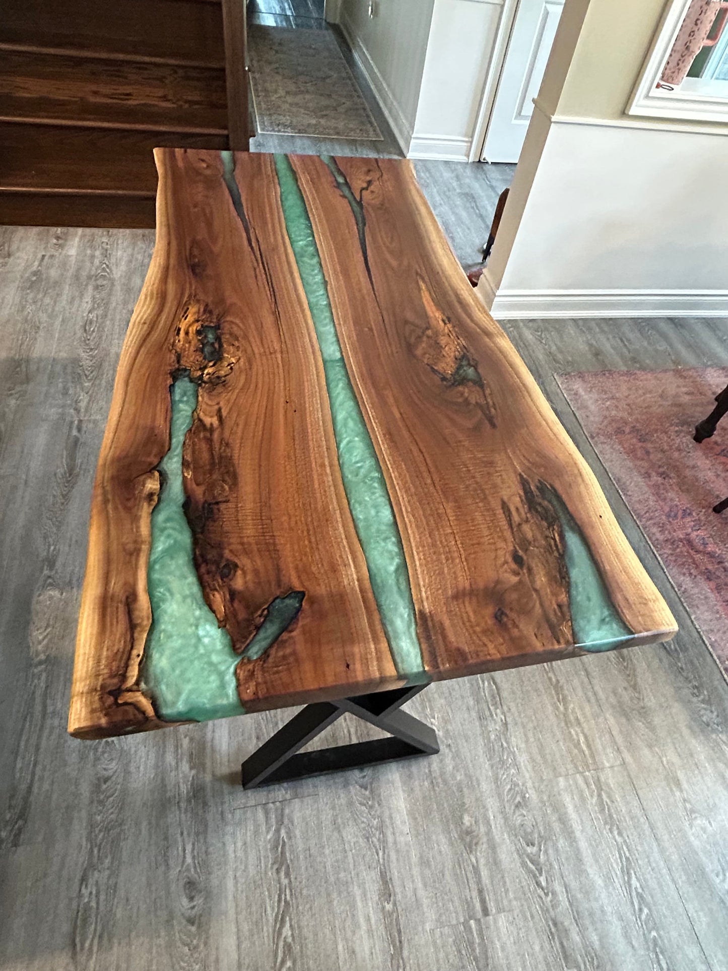 Custom Resin River Table