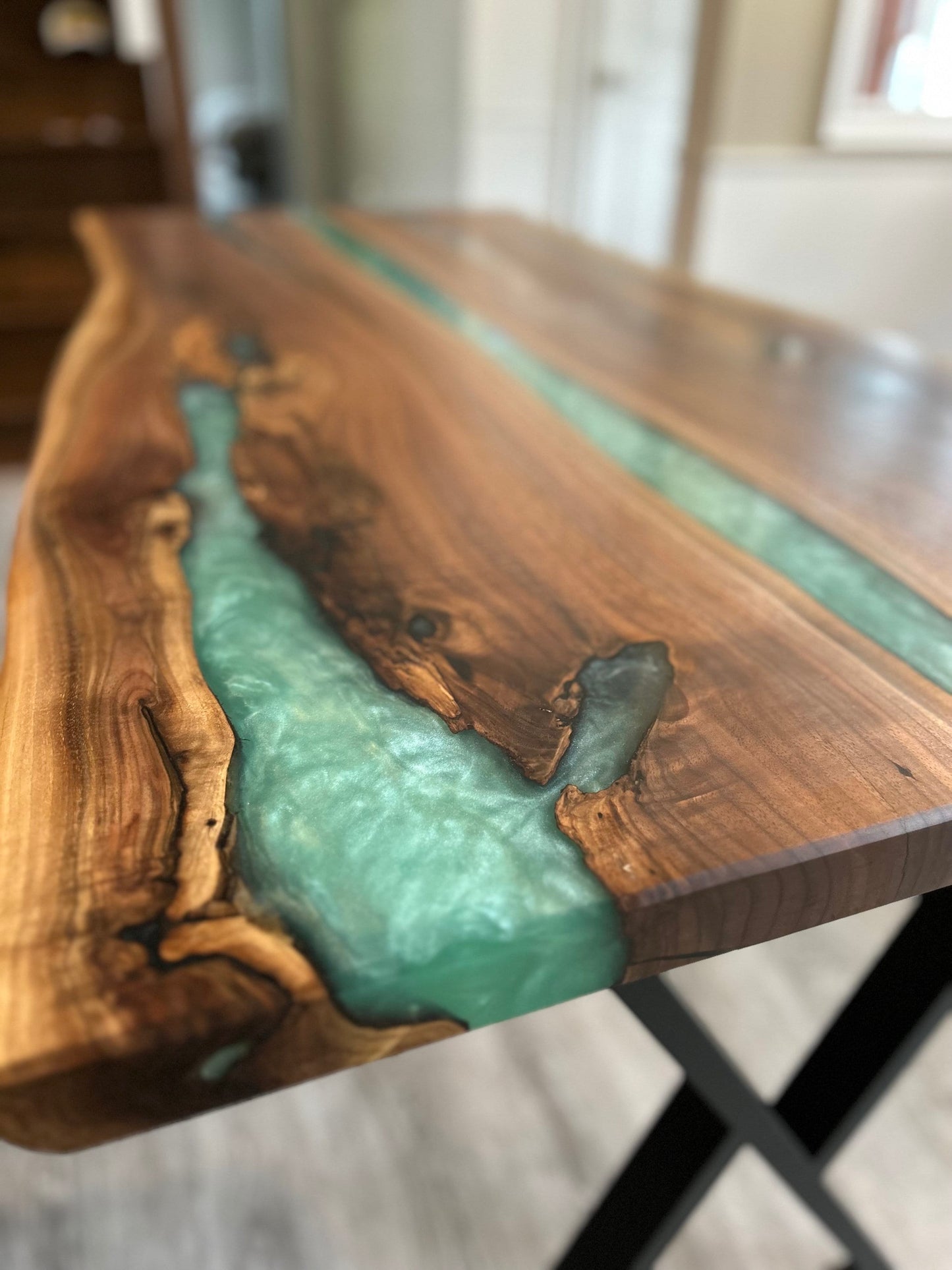 Custom Resin River Table