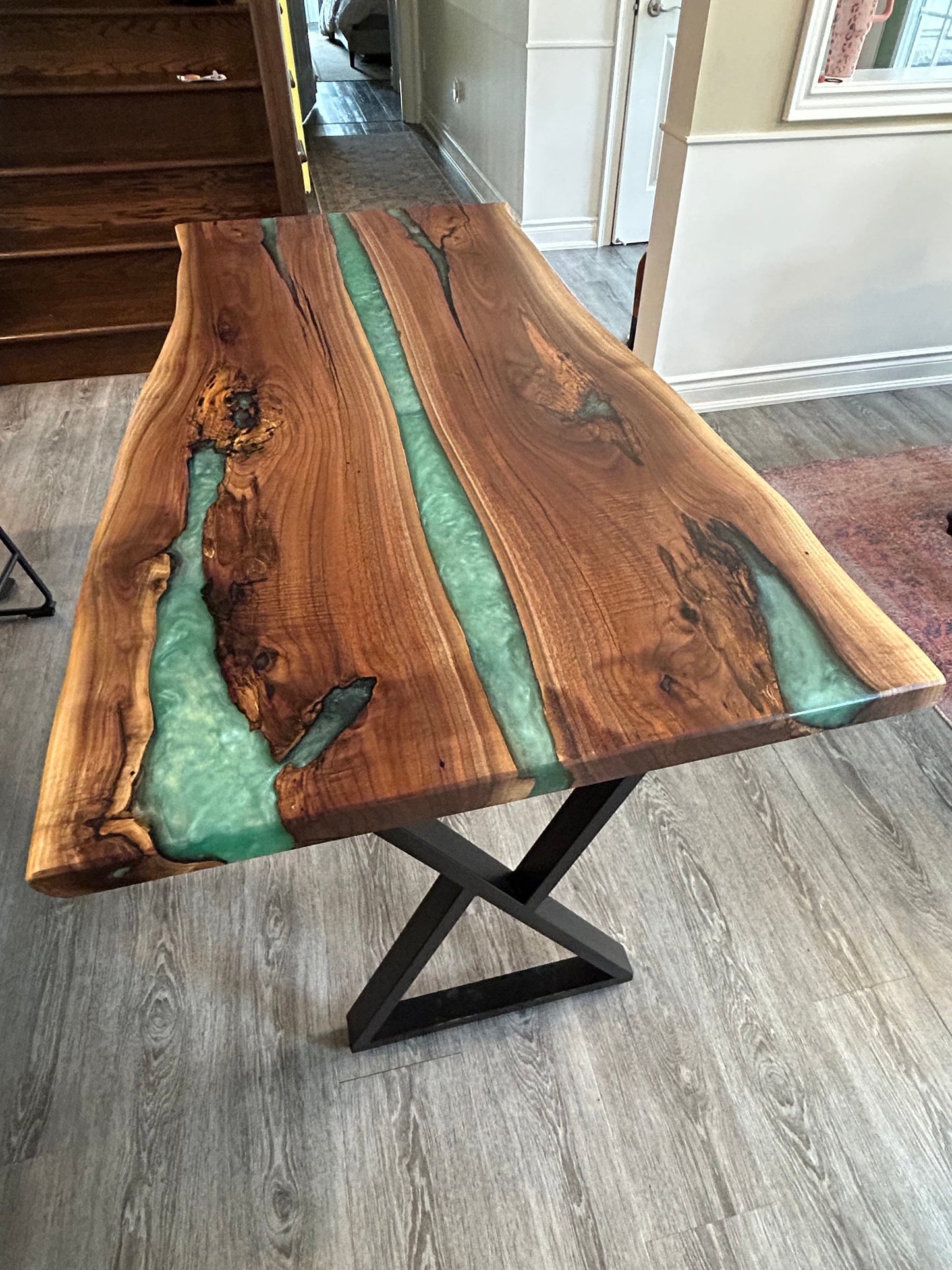 Custom Resin River Table