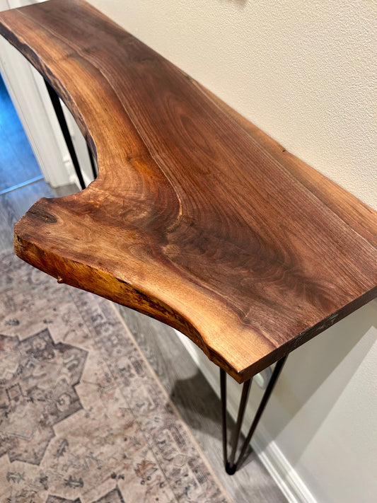 Unique Black Walnut Console Table