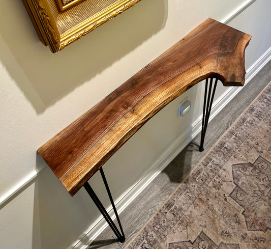 Unique Black Walnut Console Table