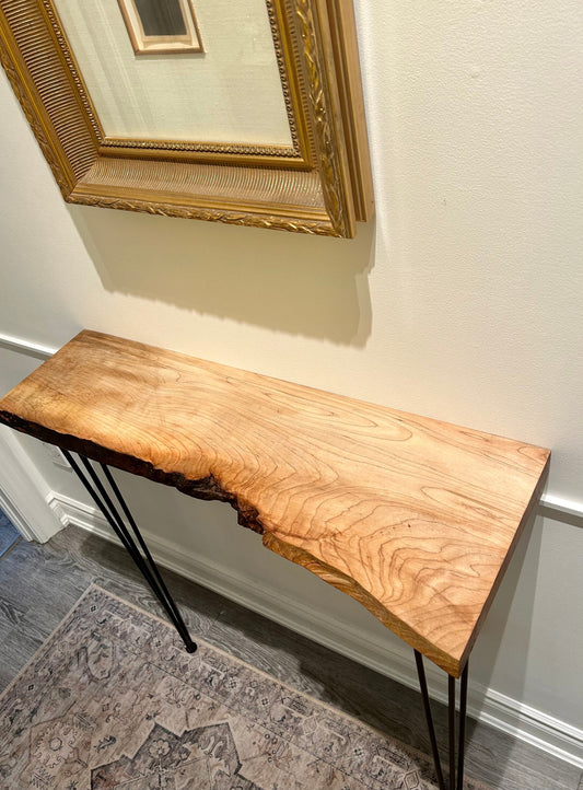 Rare White Elm Console Table