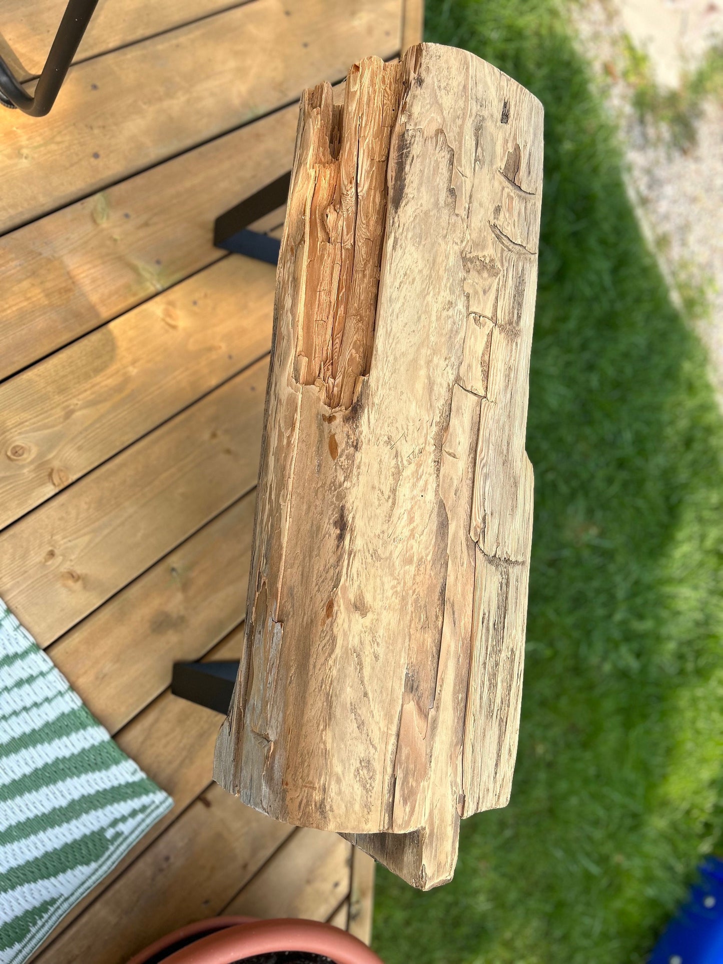 Authentic Barn Beam Bench, 100 year old wood, steel legs