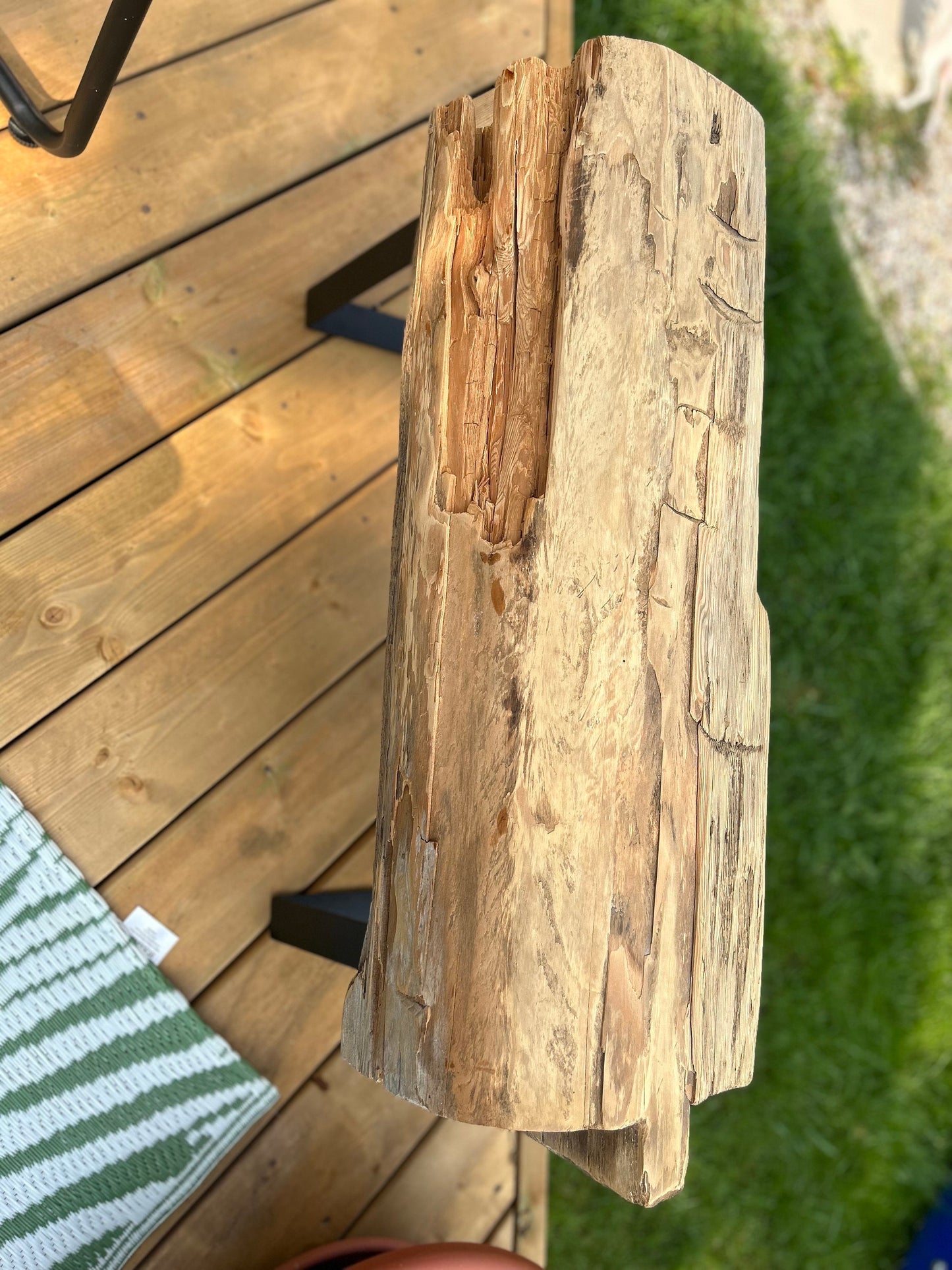 Authentic Barn Beam Bench, 100 year old wood, steel legs