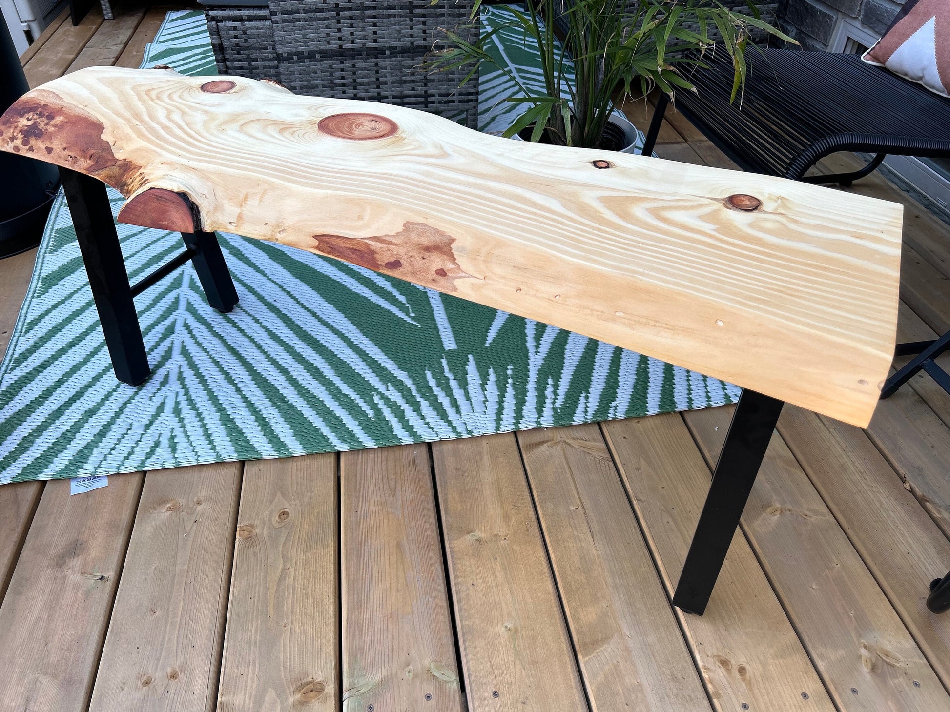 44” Cedar Beam Bench, Live Edge