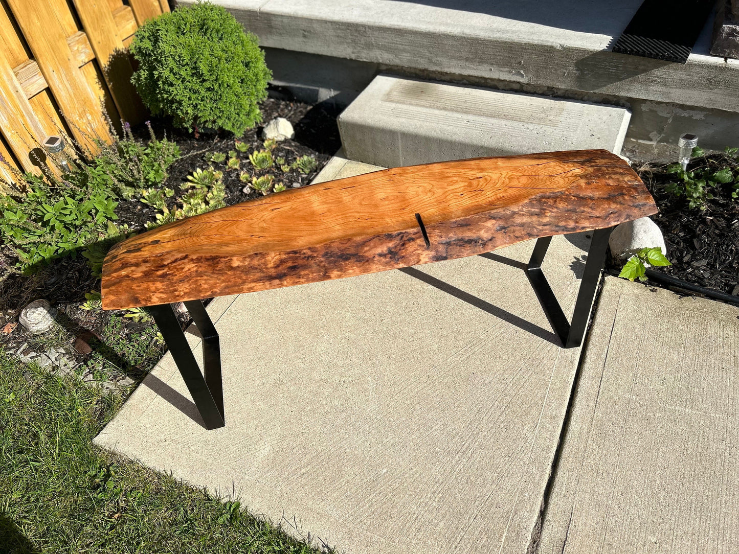 Black Cherry Bench, Live Edge