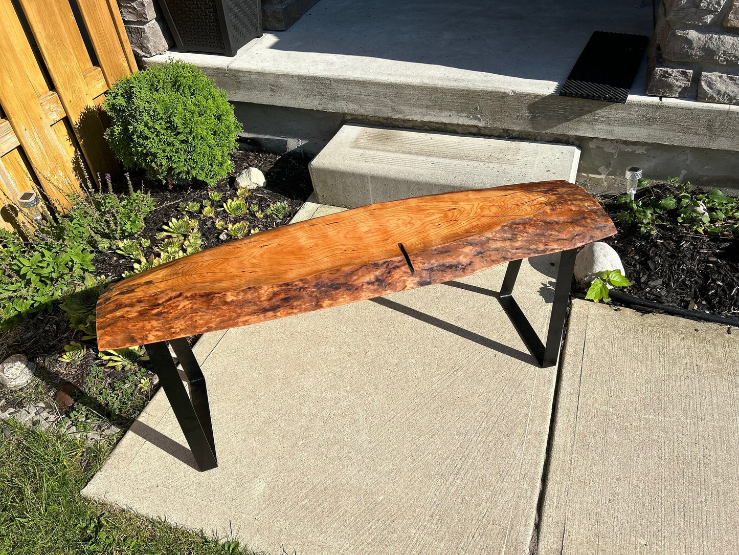 Black Cherry Bench, Live Edge