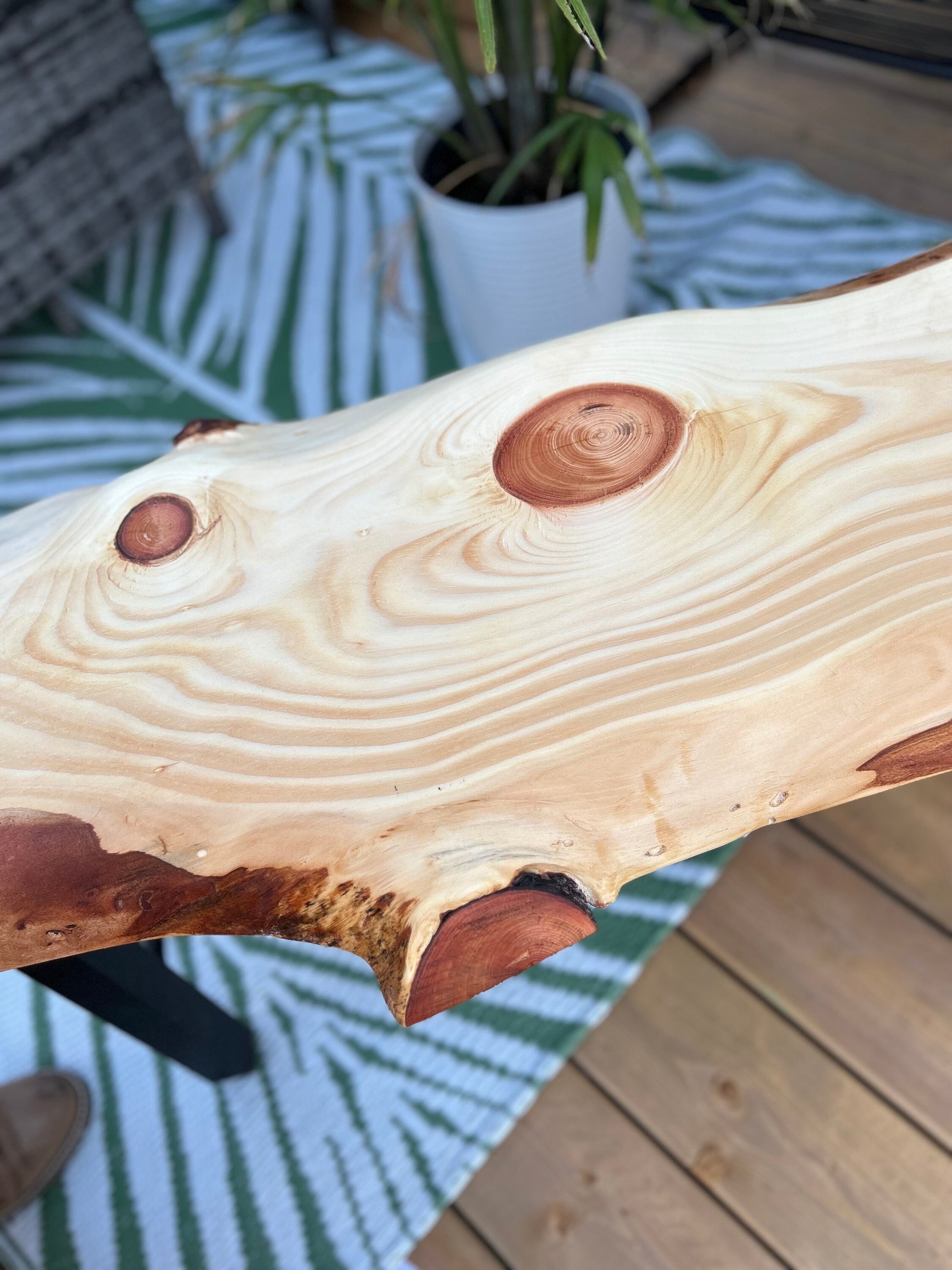 44” Cedar Beam Bench, Live Edge